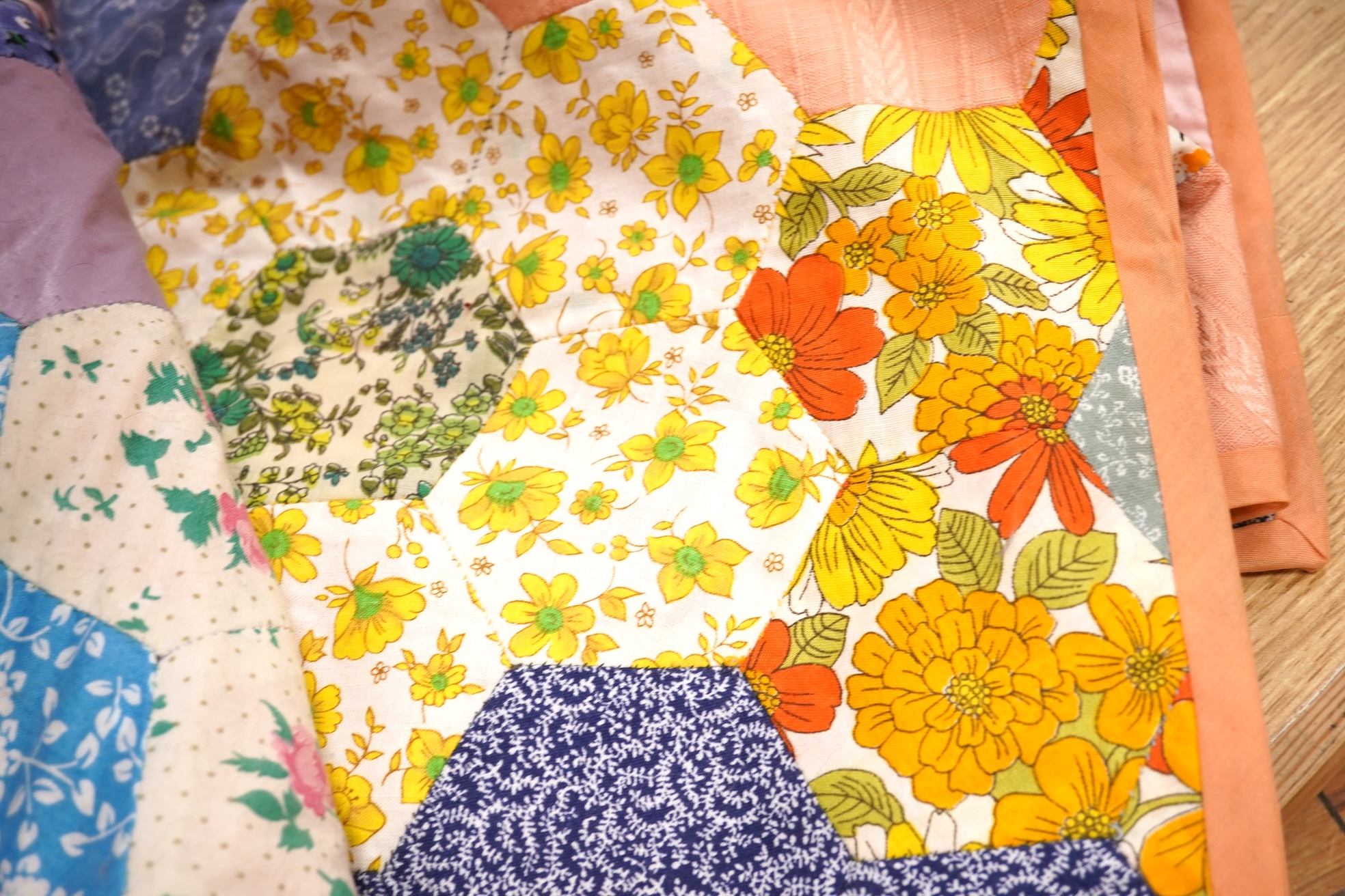 A mid 20th century patchwork quilt